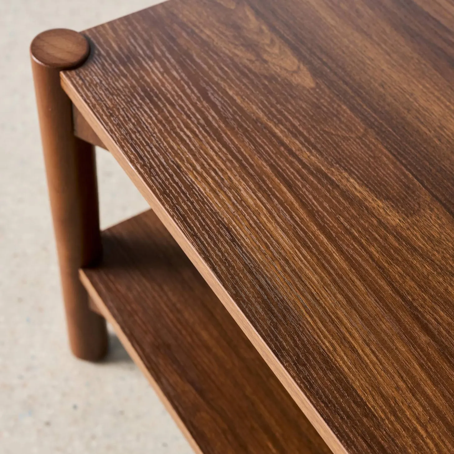 Mesa de centro rectangular con doble estante, 110cm
