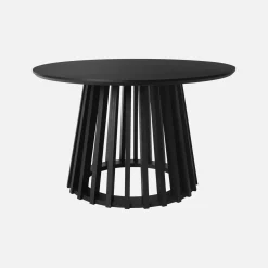 Mesa de centro redondas de efecto madera y abeto, set de 2