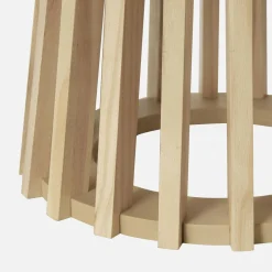 Mesa de centro redondas de efecto madera y abeto, set de 2