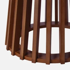 Mesa de centro redondas de efecto madera y abeto, set de 2