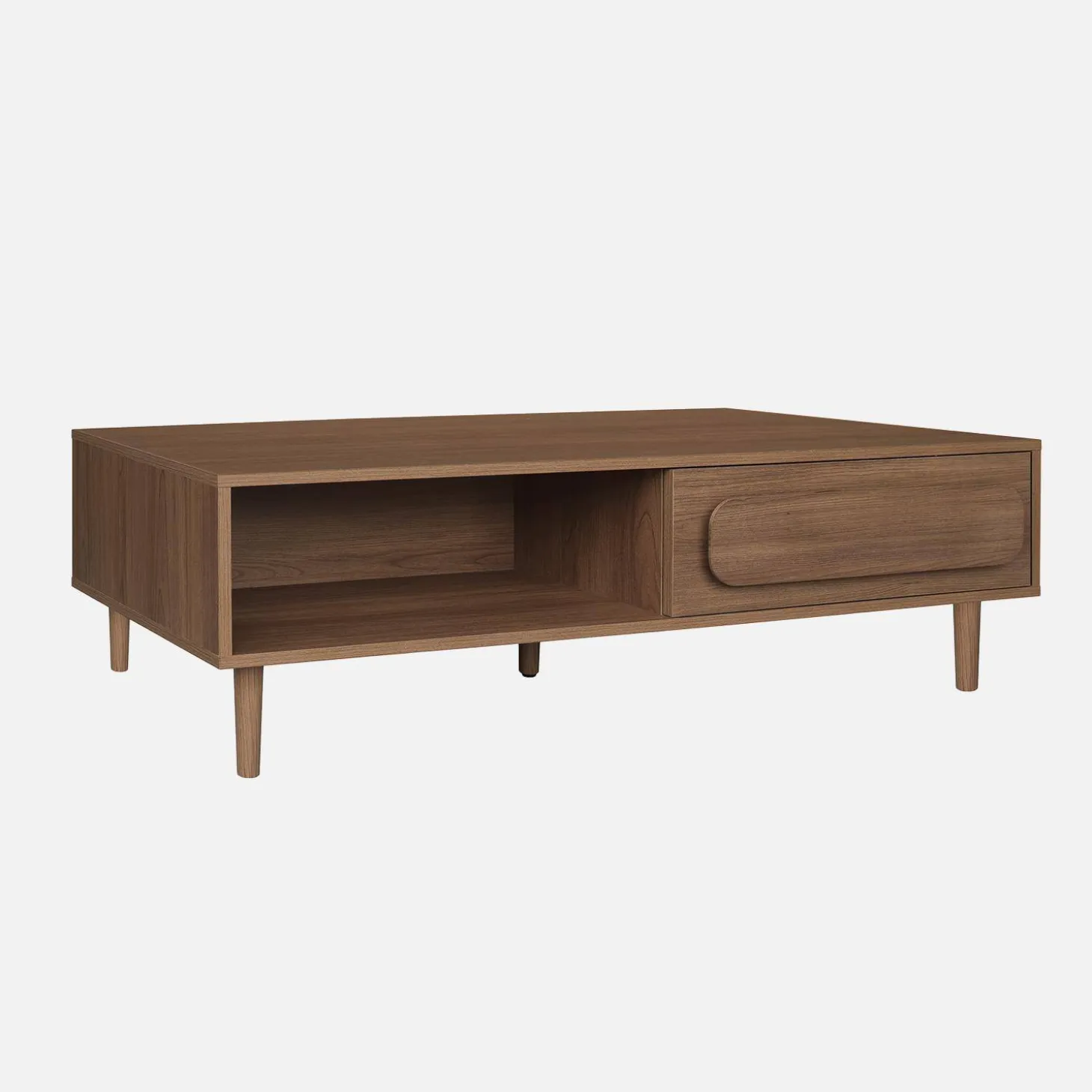 Mesa de centro vintage con efecto madera y 1 cajón