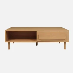 Mesa de centro vintage con efecto madera y 1 cajón