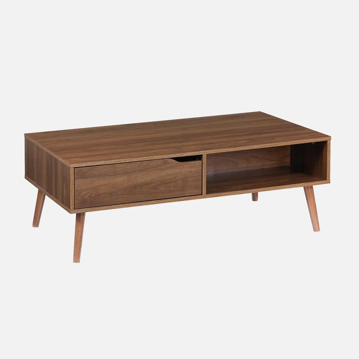 Mesa de centro vintage de madera de nogal