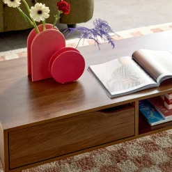 Mesa de centro vintage de madera de nogal