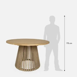 Mesa de comedor de madera interior/exterior de 4 plazas