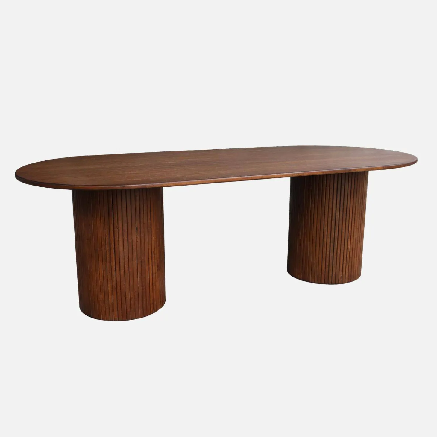 Mesa de comedor de madera de hévea y chapado de roble, 8 plazas