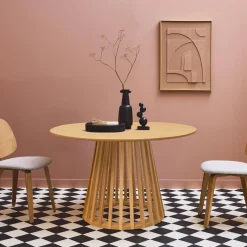 Mesa de comedor efecto madera de 4 plazas