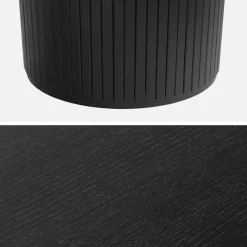 Mesa de comedor oblonga de madera de hevea y chapa de roble de 6 a 8 plazas