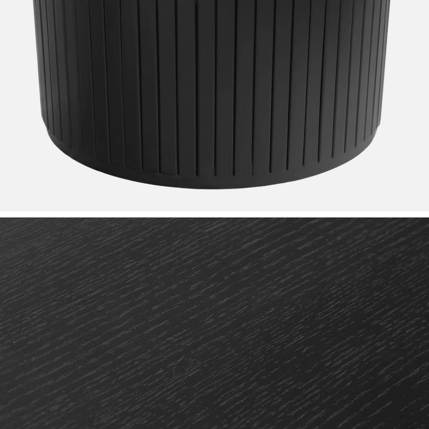 Mesa de comedor oblonga de madera de hevea y chapa de roble de 6 a 8 plazas