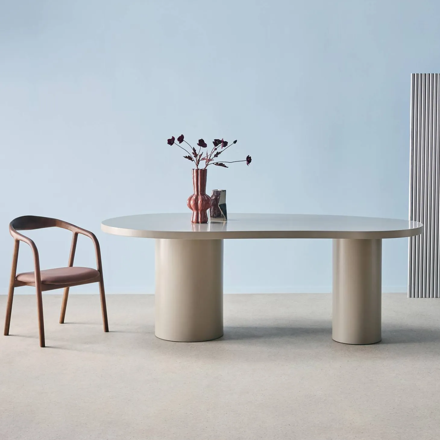 Mesa de comedor orgánica estructura de madera de hevea de 8 plazas, 210cm
