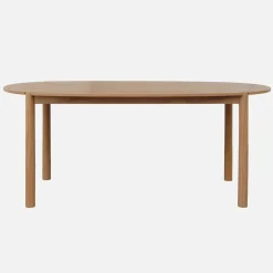 Mesa de comedor ovalada de madera de hevea, 6 plazas