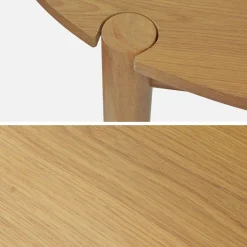 Mesa de comedor ovalada de madera de hevea, 6 plazas