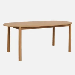 Mesa de comedor ovalada de madera de hevea, 6 plazas