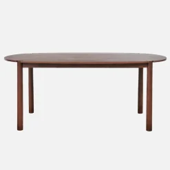 Mesa de comedor ovalada de madera de hevea, 6 plazas