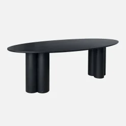 Mesa de comedor ovalada de madera de hevea para 8 personas, 220cm