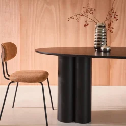 Mesa de comedor ovalada de madera de hevea para 8 personas, 220cm