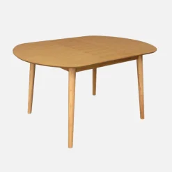 Mesa de comedor ovalada extensible de madera, 4-6 asientos