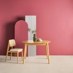 Mesa de comedor ovalada extensible de madera, 4-6 asientos