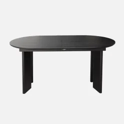 Mesa de comedor ovalada extensible de madera de hevea, 6-8 plazas