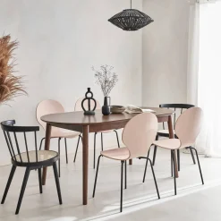 Mesa de comedor ovalada y extensible de 6 a 8 plazas