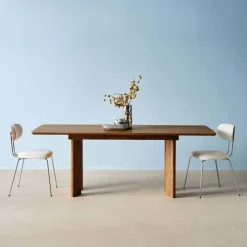 Mesa de comedor rectangular extensible de madera, 6-8 plazas