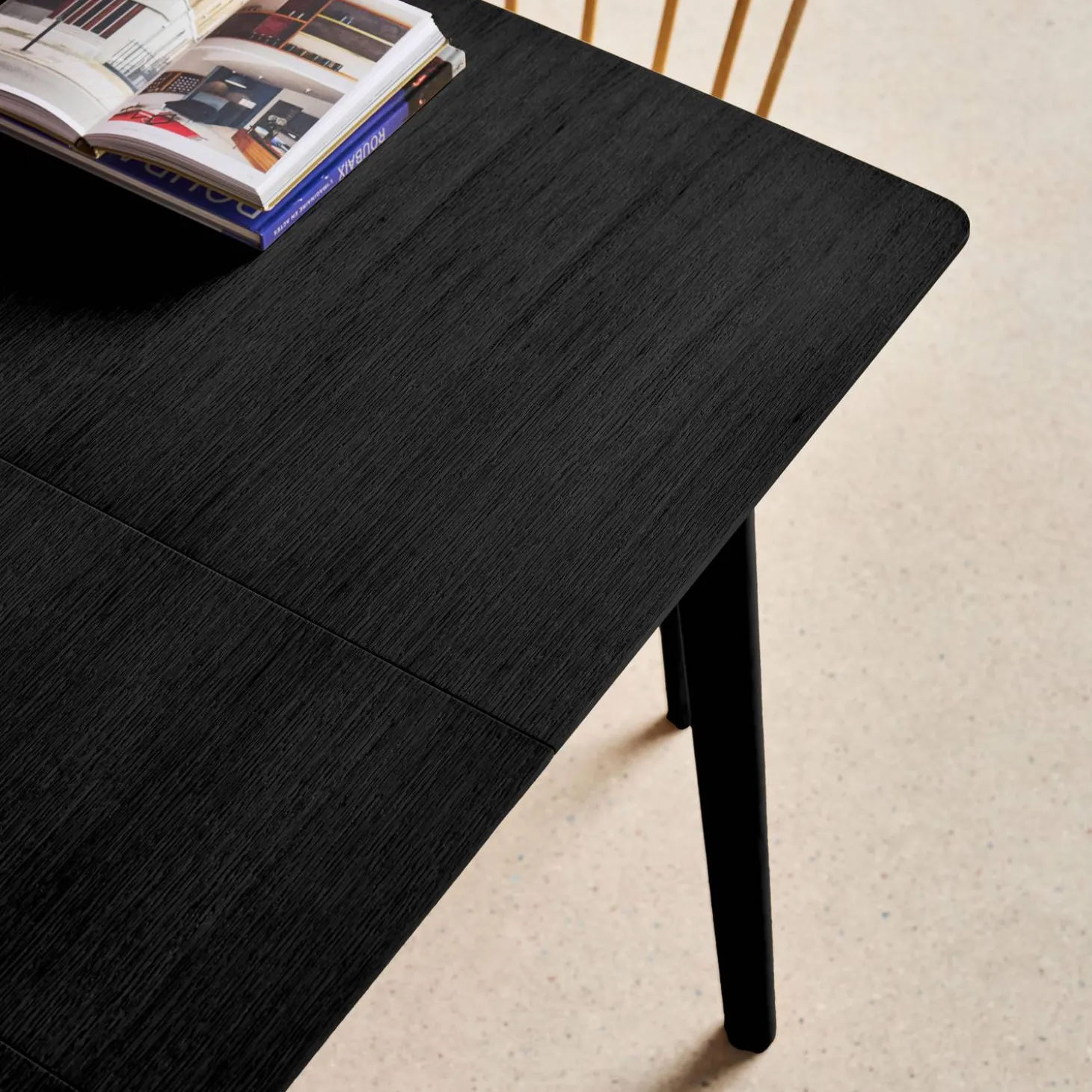 Mesa de comedor rectangular extensible de madera, 4-6 plazas
