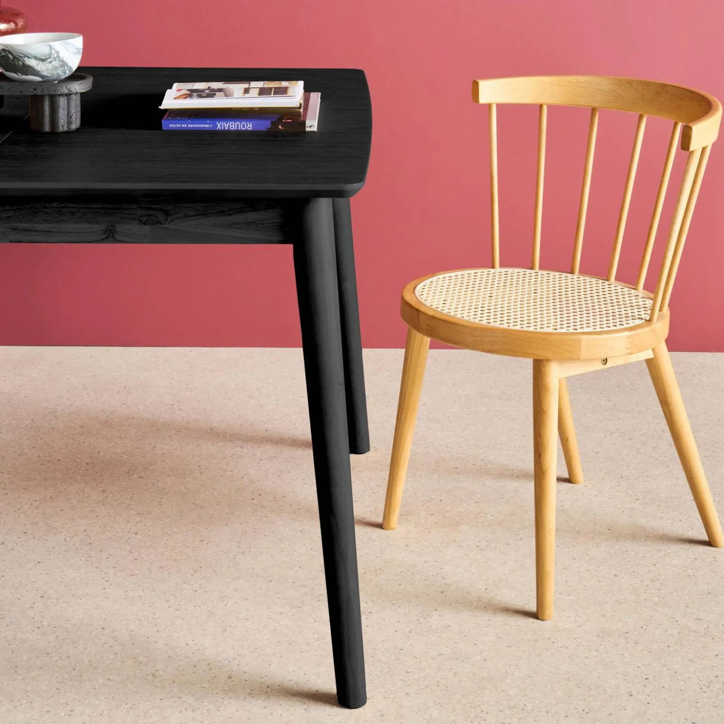 Mesa de comedor rectangular extensible de madera, 4-6 plazas