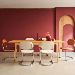 Mesa de comedor rectangular extensible de madera, 6-8 plazas