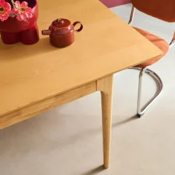Mesa de comedor rectangular extensible de madera, 6-8 plazas