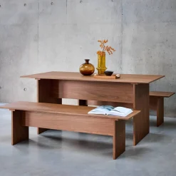 Mesa de comedor rectangular con efecto madera de 4-6 plazas, 170cm