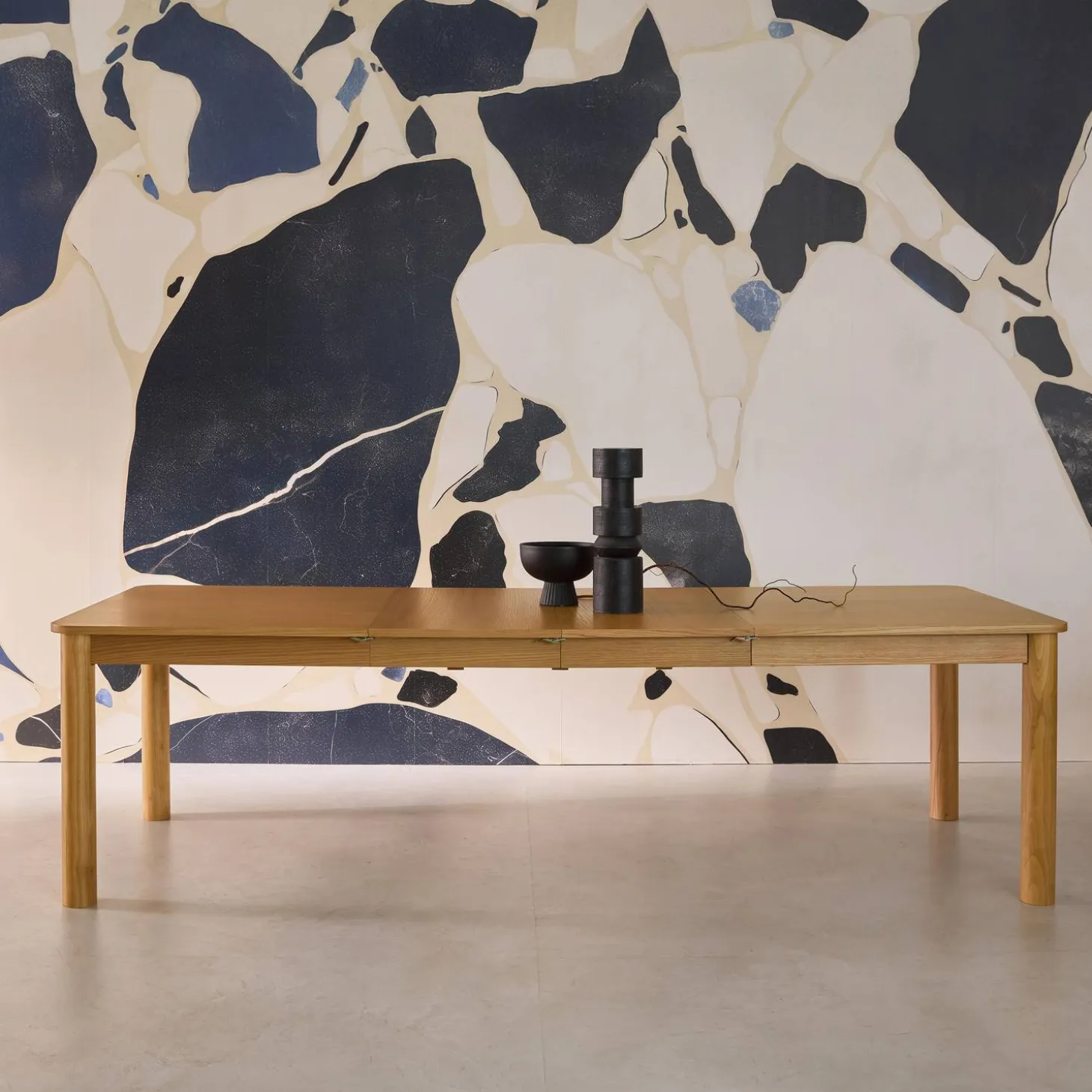 Mesa de comedor rectangular de madera extendible, 6 a 10 plazas