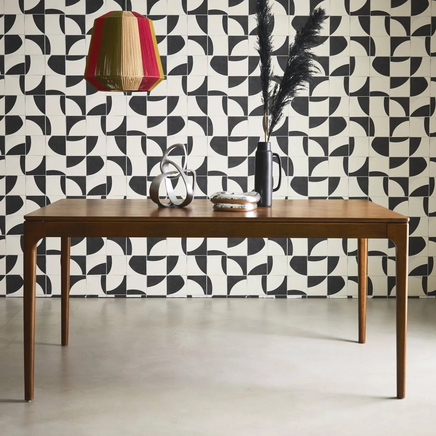 Mesa de comedor rectangular en madera de 6 plazas