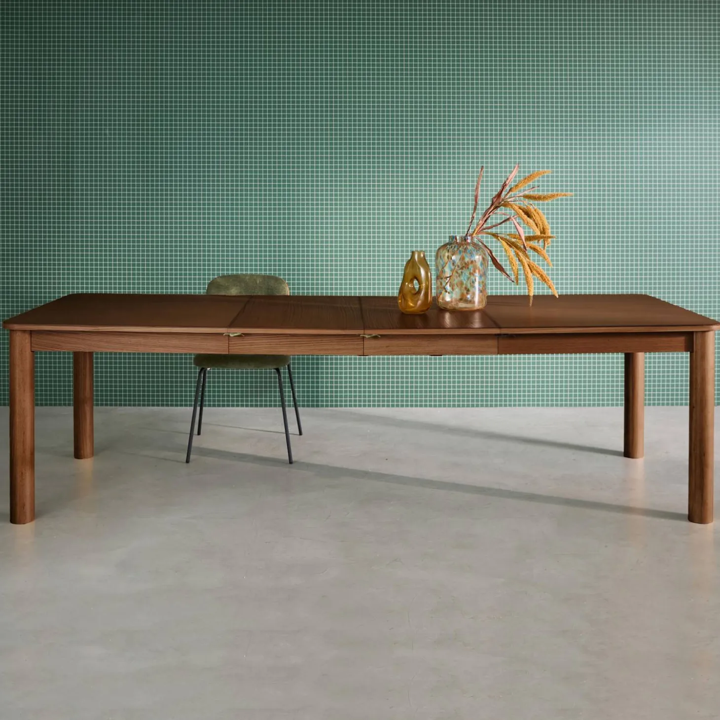 Mesa de comedor rectangular de madera extendible, 6 a 10 plazas