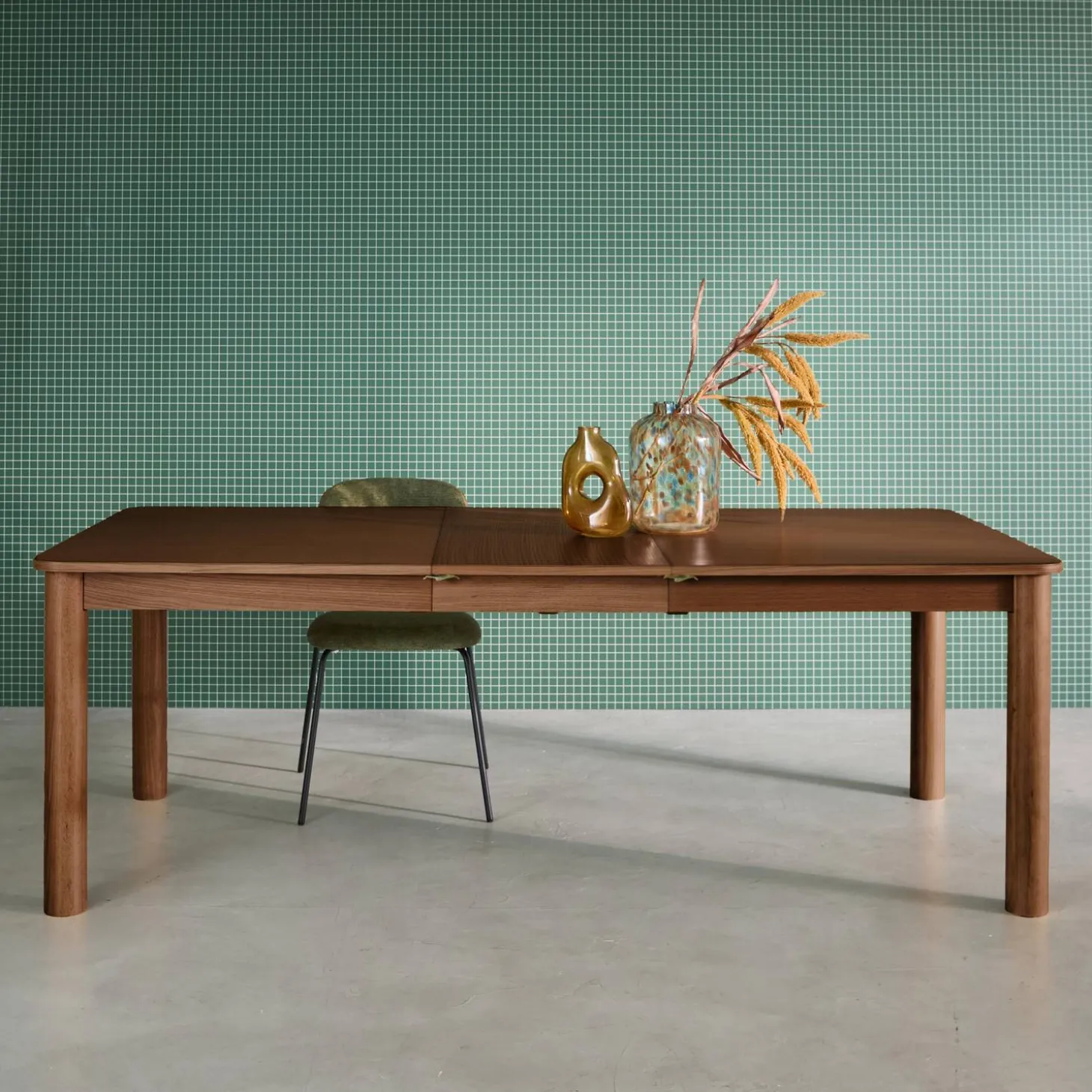 Mesa de comedor rectangular de madera extendible, 6 a 10 plazas