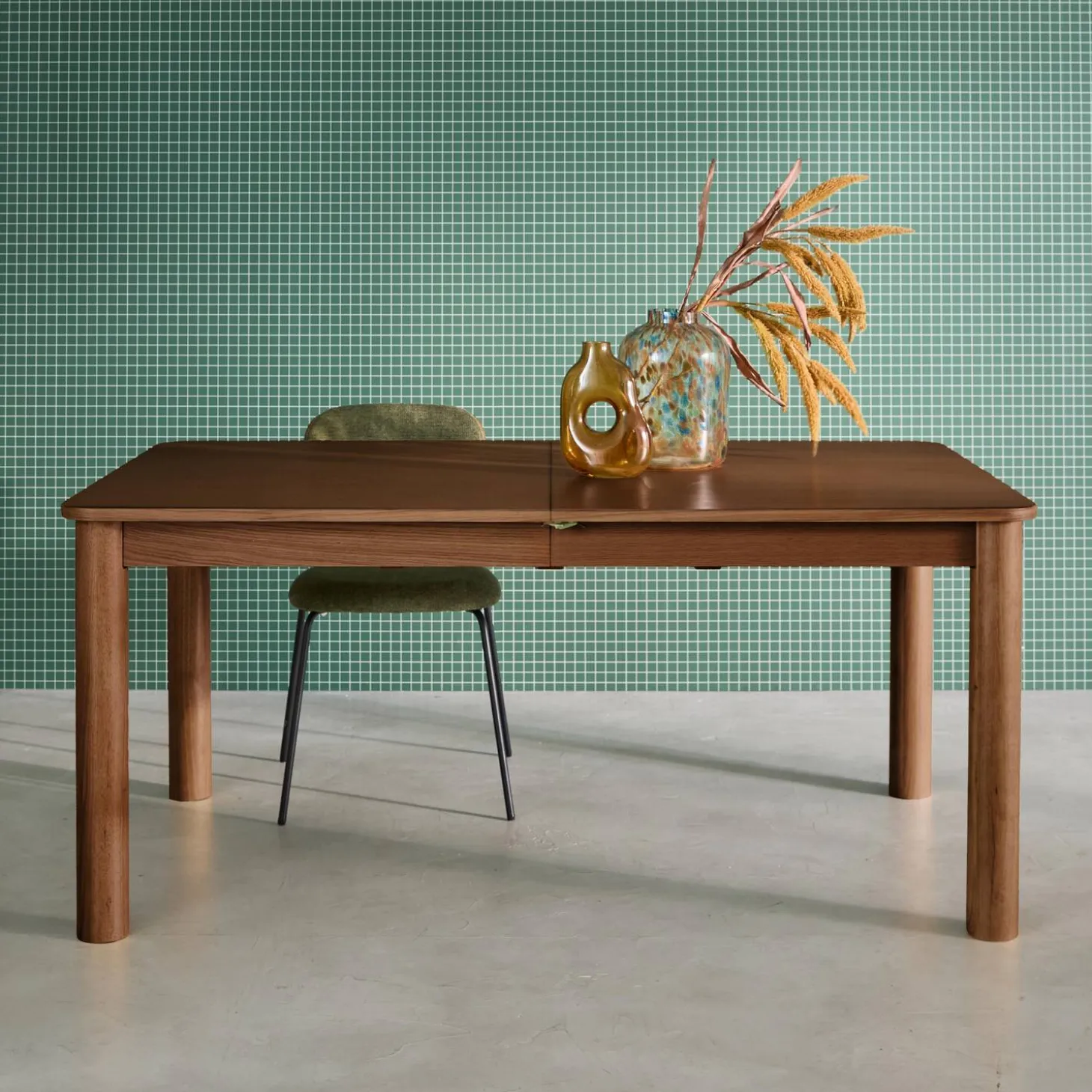 Mesa de comedor rectangular de madera extendible, 6 a 10 plazas