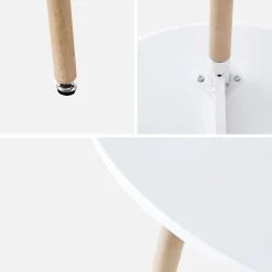 Mesa de comedor redonda de MDF y madera de haya, 80cm