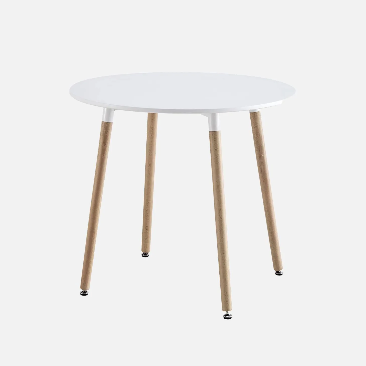 Mesa de comedor redonda de MDF y madera de haya, 80cm