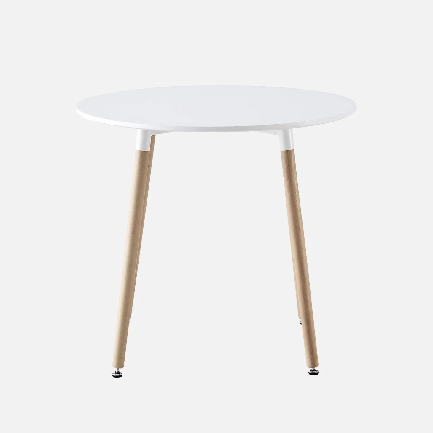 Mesa de comedor redonda de MDF y madera de haya, 80cm