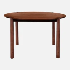 Mesa de comedor redonda de madera de hevea, 4 plazas