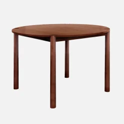 Mesa de comedor redonda de madera de hevea, 4 plazas