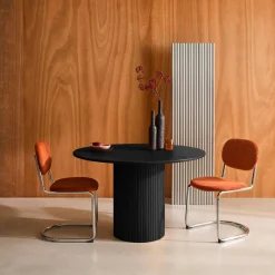 Mesa de comedor redonda de madera, 4 plazas