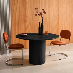 Mesa de comedor redonda de madera, 4 plazas