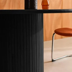 Mesa de comedor redonda de madera, 4 plazas