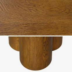 Mesa de comedor redonda de madera de hevea con 4 plazas, 130cm