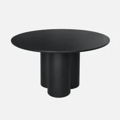 Mesa de comedor redonda de madera de hevea con 4 plazas, 130cm