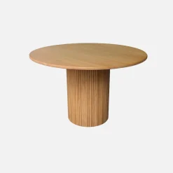 Mesa de comedor redonda de madera, 4 plazas