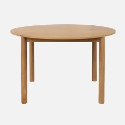Mesa de comedor redonda de madera de hevea, 4 plazas