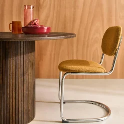 Mesa de comedor redonda de madera, 4 plazas