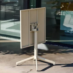 Mesa de jardín bistró cuadrada plegable de acero, 2 personas
