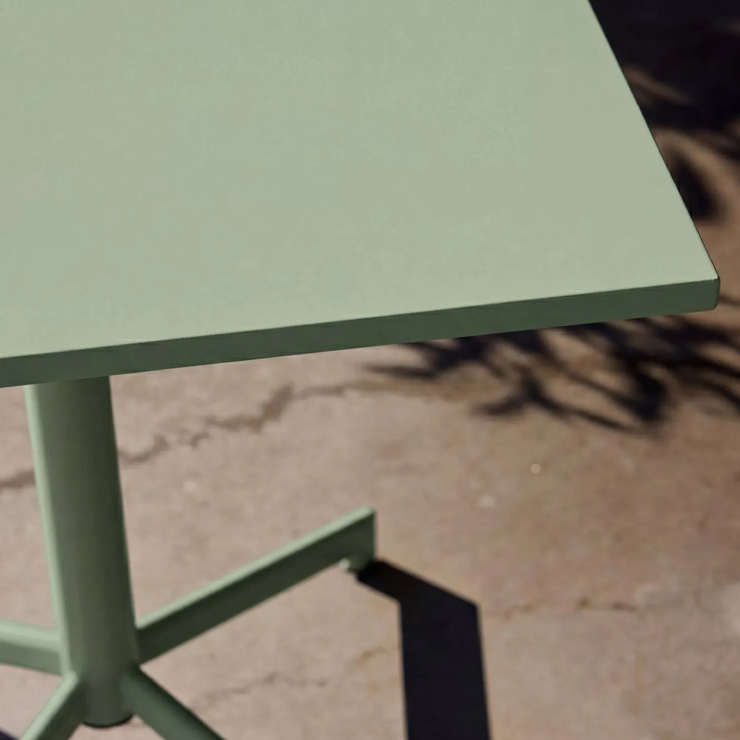 Mesa de jardín bistró cuadrada plegable de acero, 2 personas